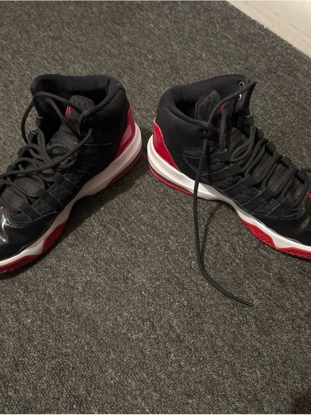 Black and Red Basketball Sneakers with Jumpman Logo
